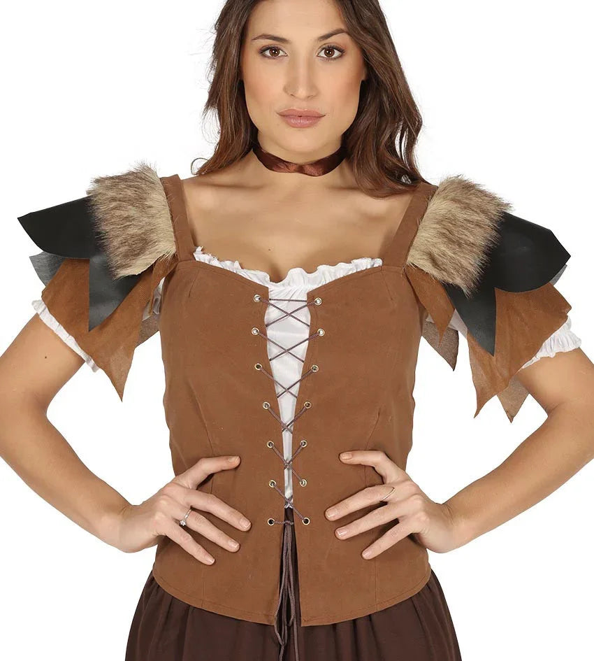 Chaleco Efecto Piel para Mujer Complementos Vikingos Guirca