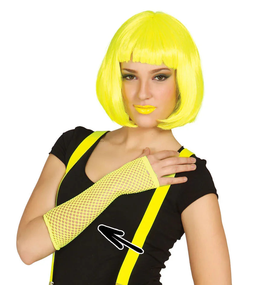 Guantes Amarillos de Rejilla Largos sin Dedos Guantes Guirca