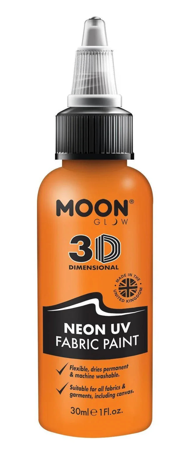 Pintura para Telas en Colores Neón UV Maquillaje y Pinturas Smiffys Naranja