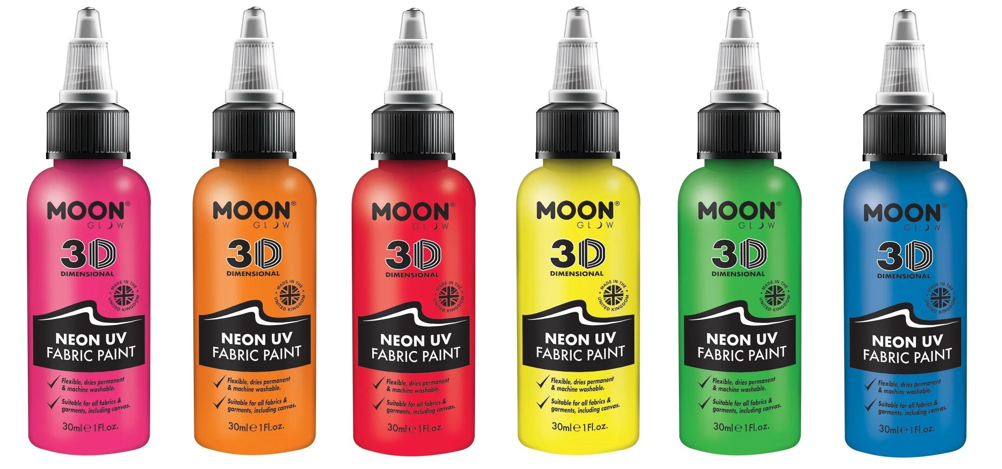 Pintura para Telas en Colores Neón UV Maquillaje y Pinturas Smiffys