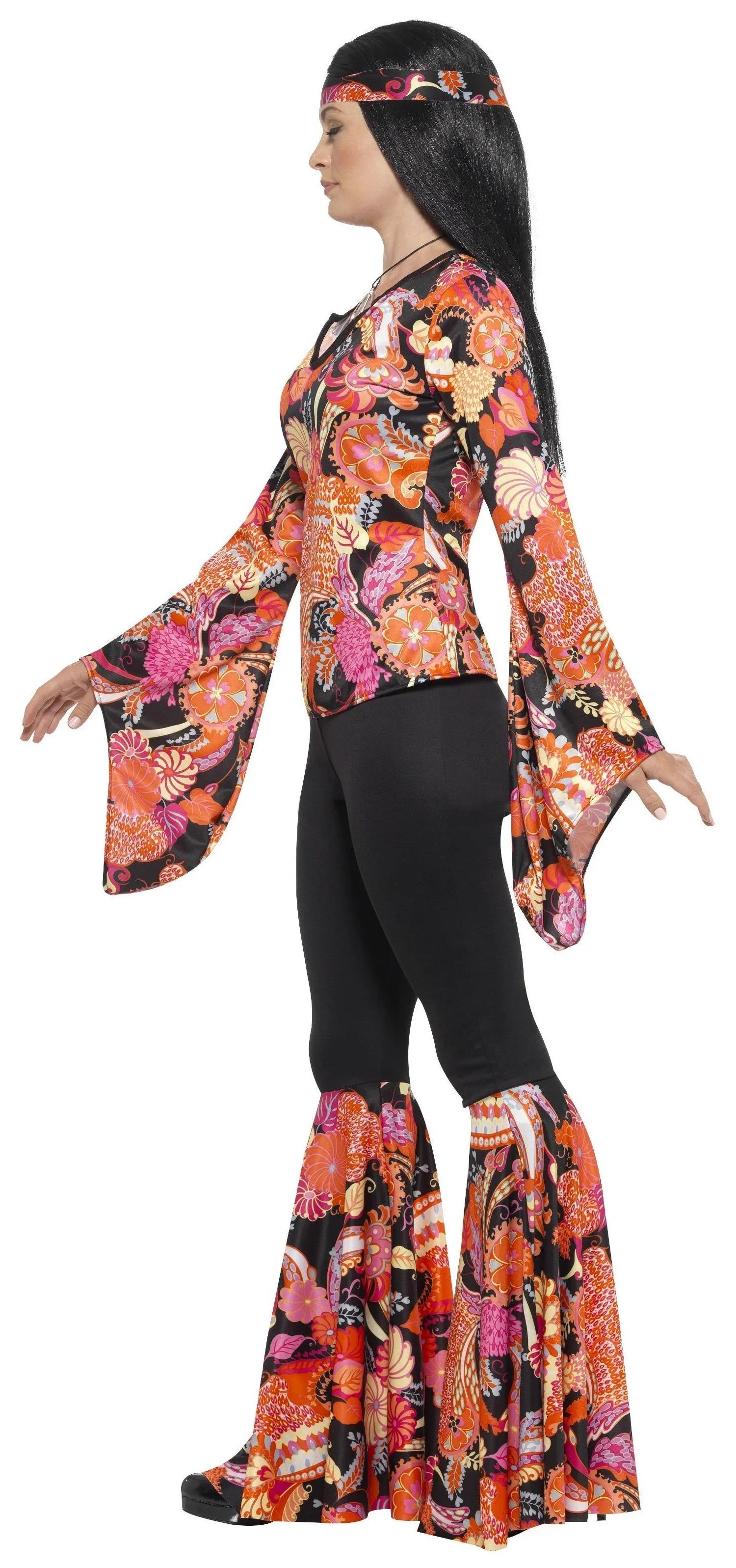 Disfraz de Hippie con Estampado Multicolor para Mujer Hippies Smiffys