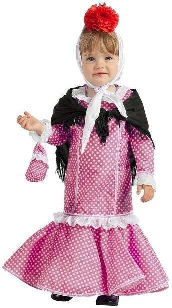 Disfraz de Chulapa Castiza Rosa para Niña Chulapos y Chulapas Kimokawaii