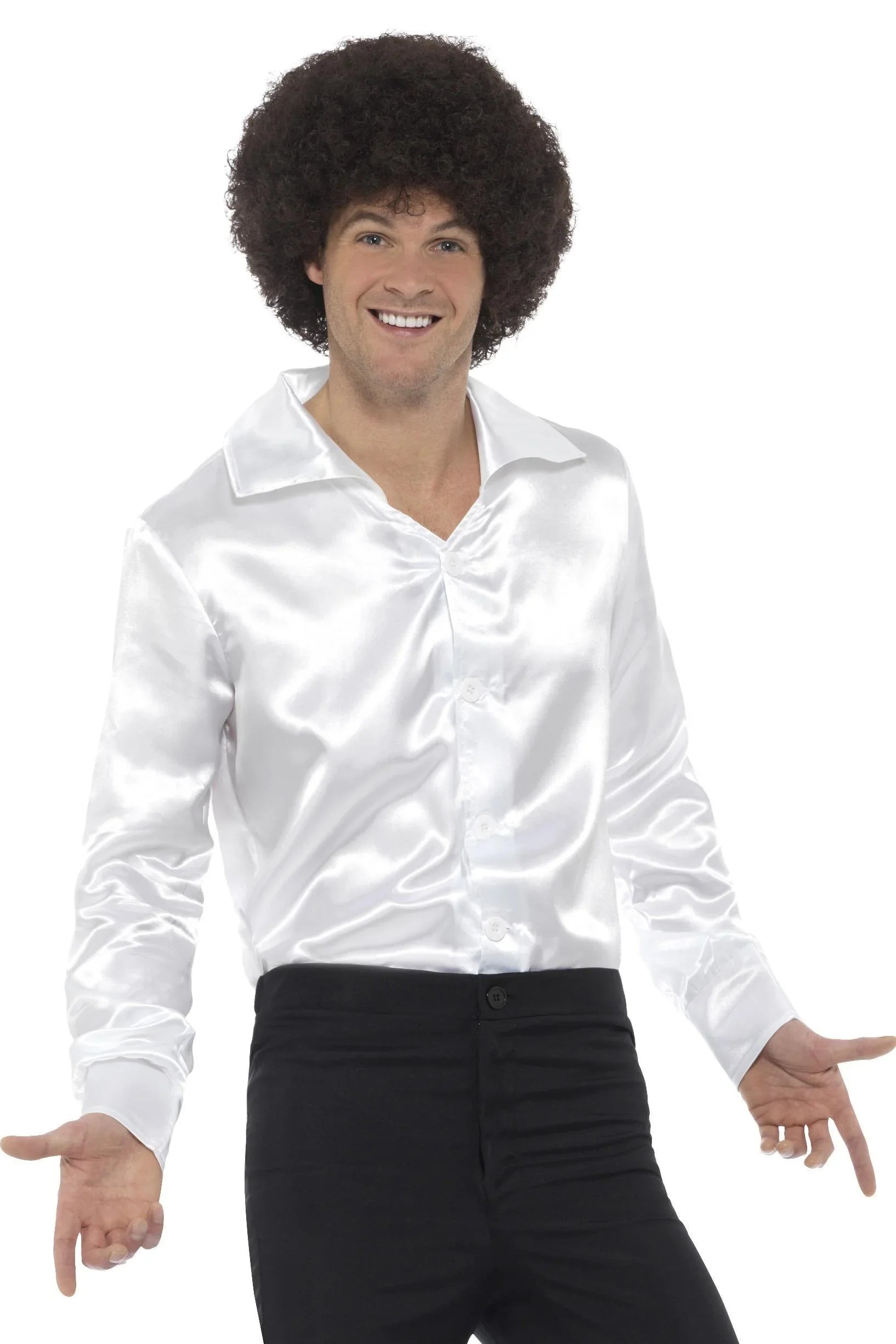 Camisa Disco Blanca para Hombre Camisas Disco Años 70 Smiffys