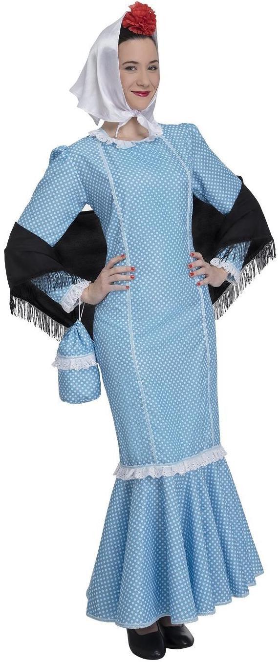 Disfraz de Chulapa Castiza Azul para Adulto Chulapos y Chulapas Kimokawaii