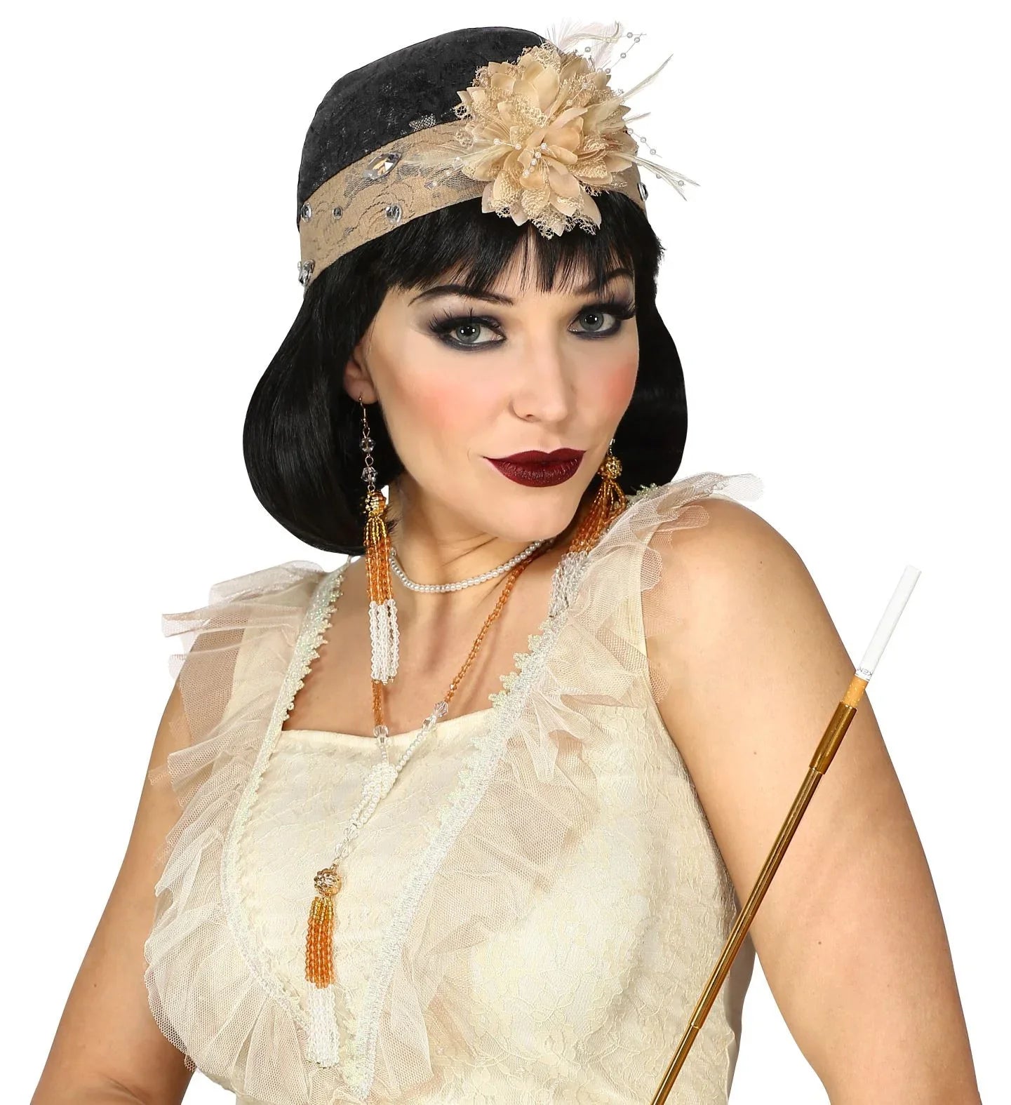 Kit Charleston con Tocado, Collar y Pendientes Charleston, Gangster y Años 20 Widmann