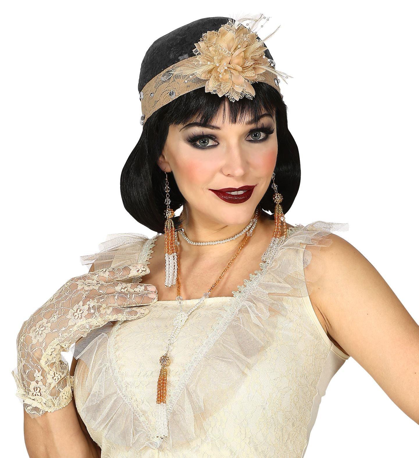 Kit Charleston con Tocado, Collar y Pendientes Charleston, Gangster y Años 20 Widmann