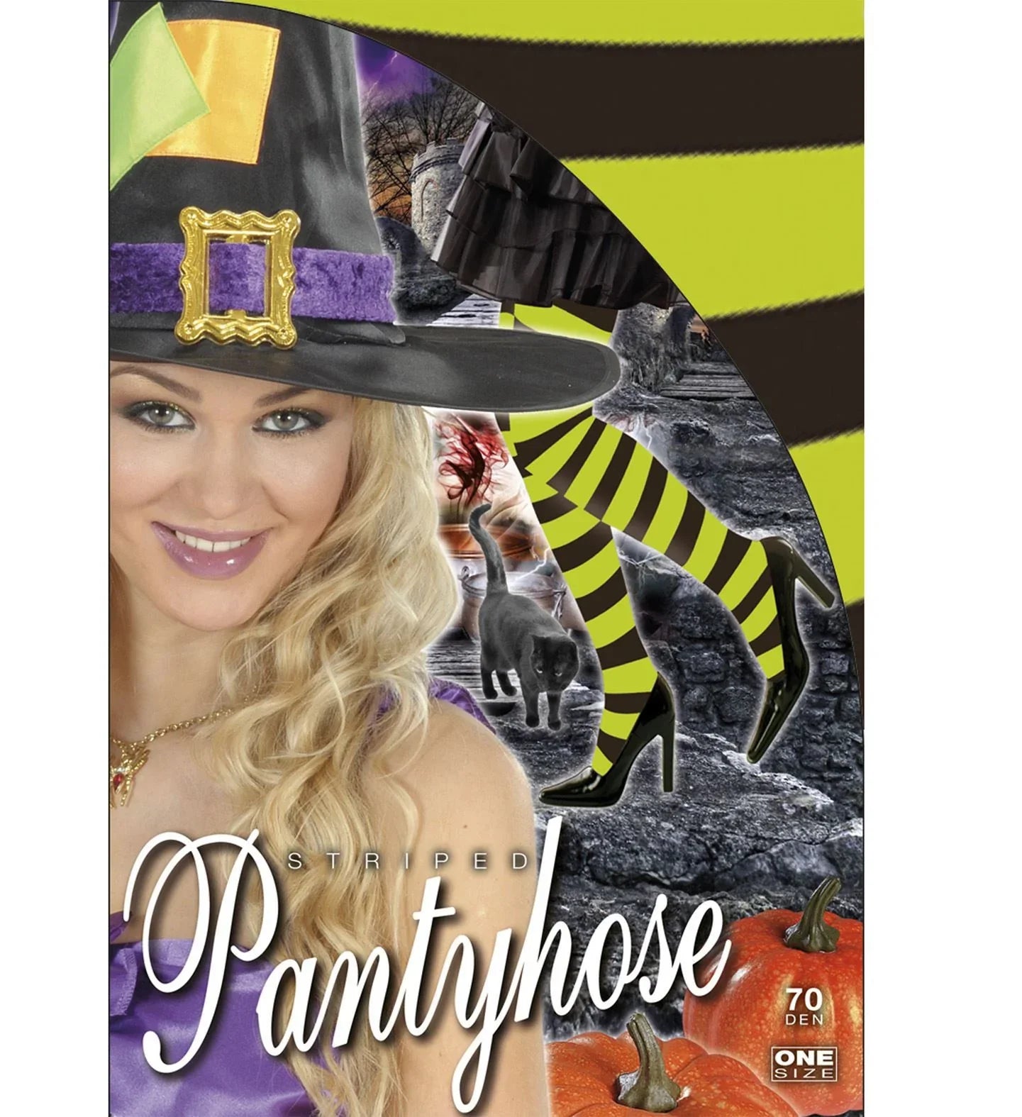 Pantys de rayas en Amarillo y Negro COMPLEMENTOS Widmann