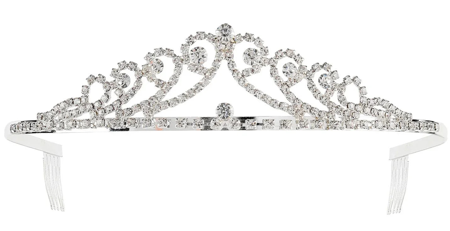 Tiara de Princesa Metálica con Pedrería de Strass Coronas y Tiaras Widmann