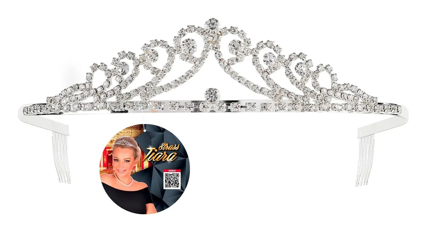 Tiara de Princesa Metálica con Pedrería de Strass Coronas y Tiaras Widmann