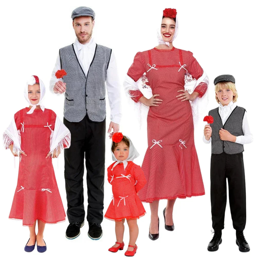 Disfraces para Grupo de Chulapa Madrileña Roja y Chulapo Chulapos y Chulapas Disfraces Simon