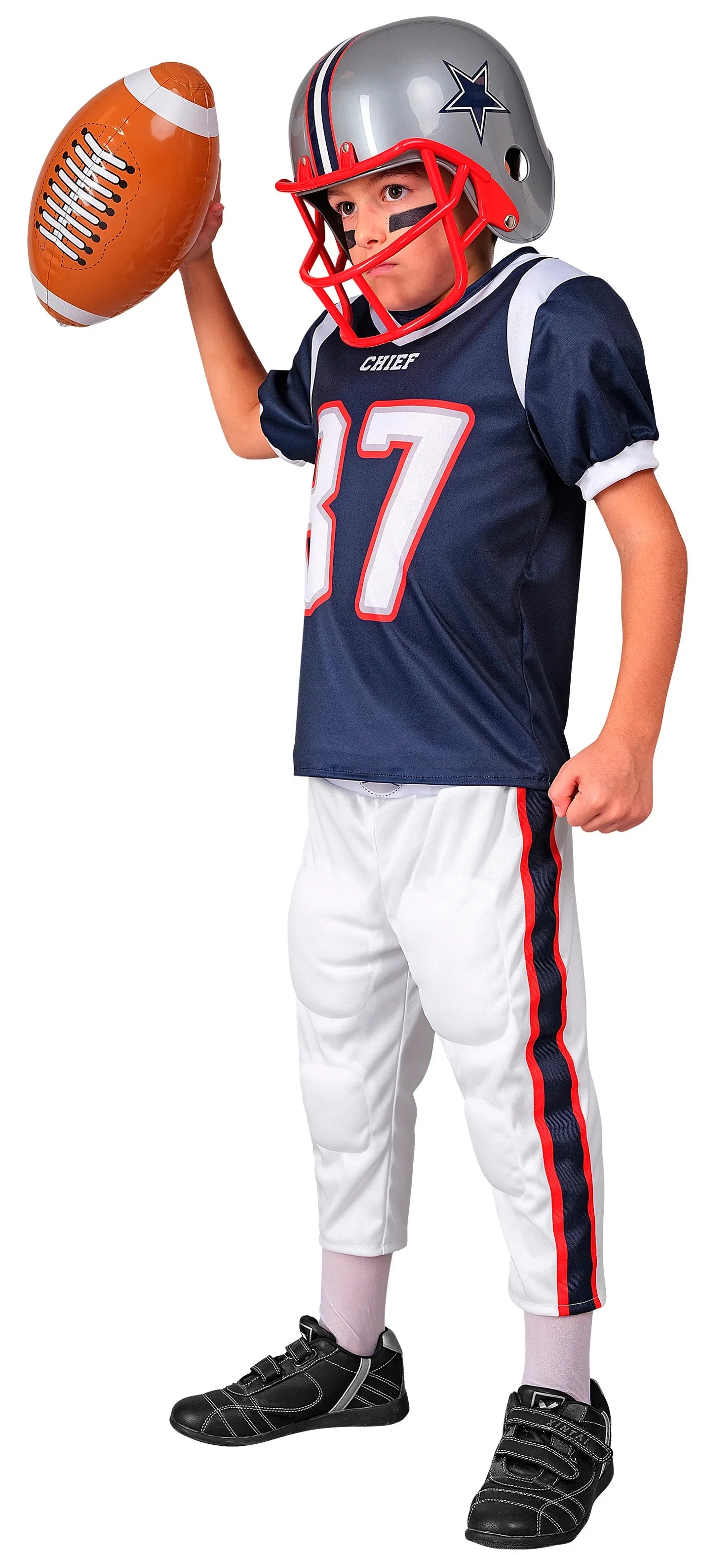 Disfraz de Quaterback de Fútbol Americano Azul para Niño Jugadores de Rugby Widmann