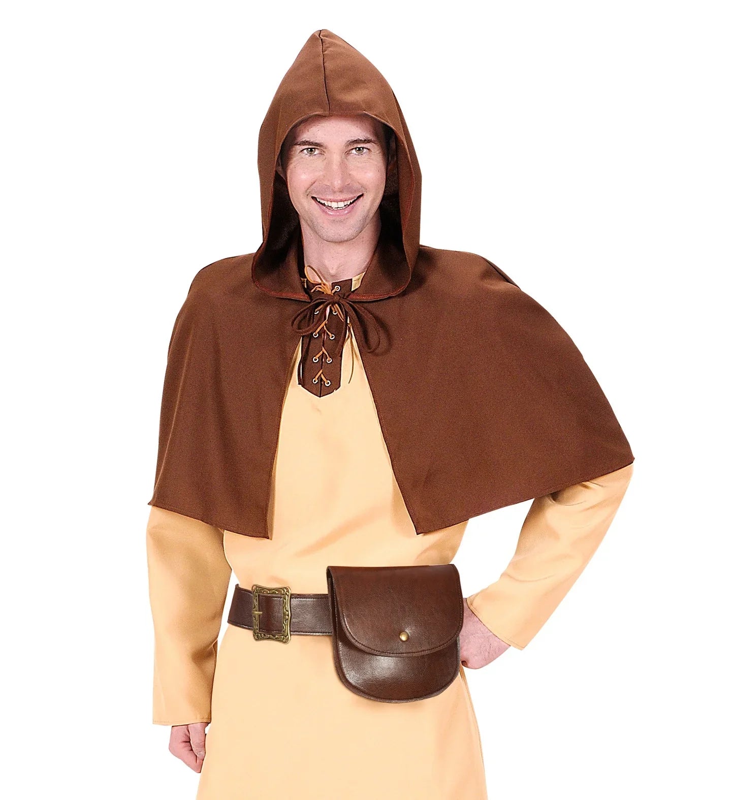 Cinturón Marrón de Polipiel con Bolso Complementos Medievales Widmann