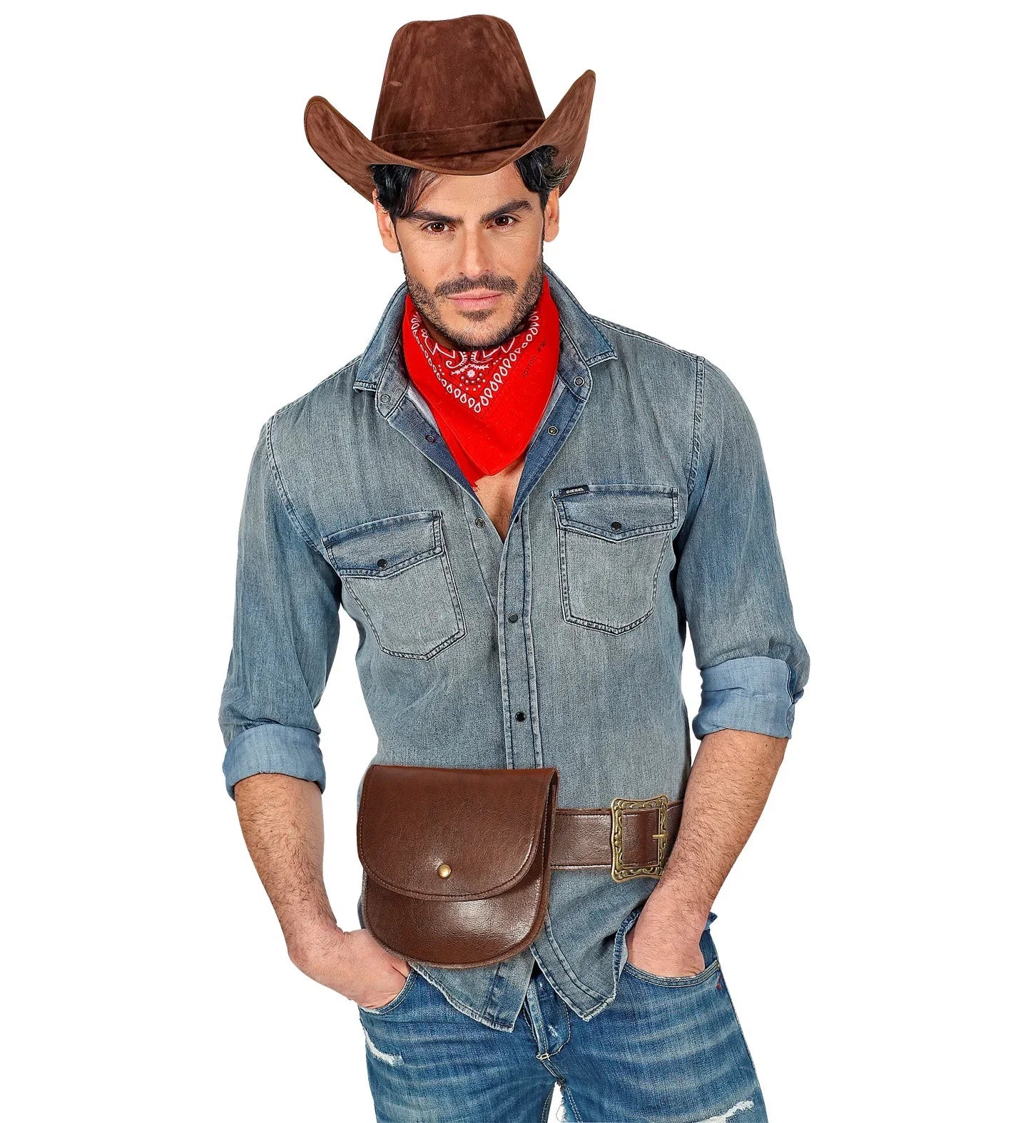 Cinturón Marrón de Polipiel con Bolso Complementos Medievales Widmann