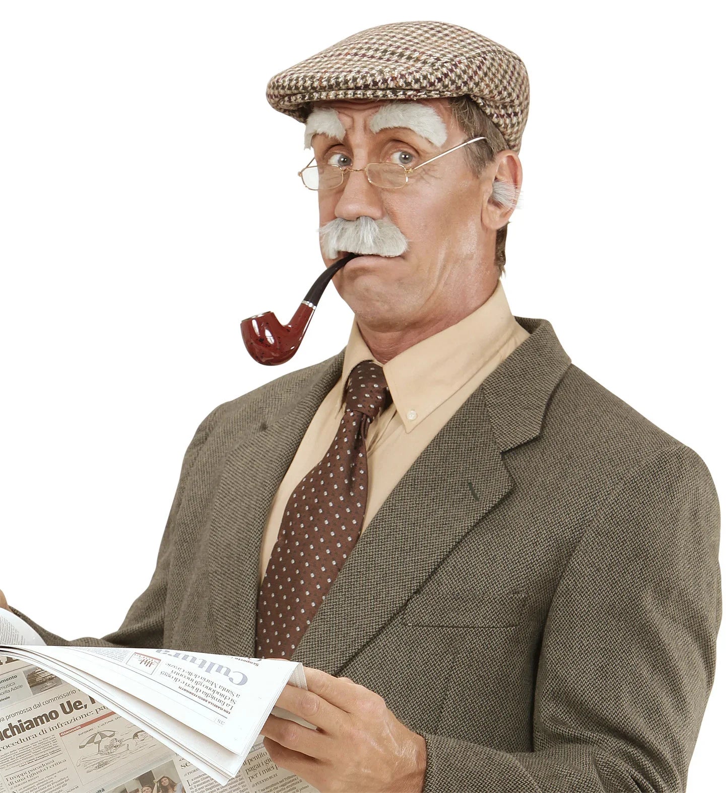 Kit de Abuelo con Bigote Blanco y Cejas Abuelas y Ancianos Widmann