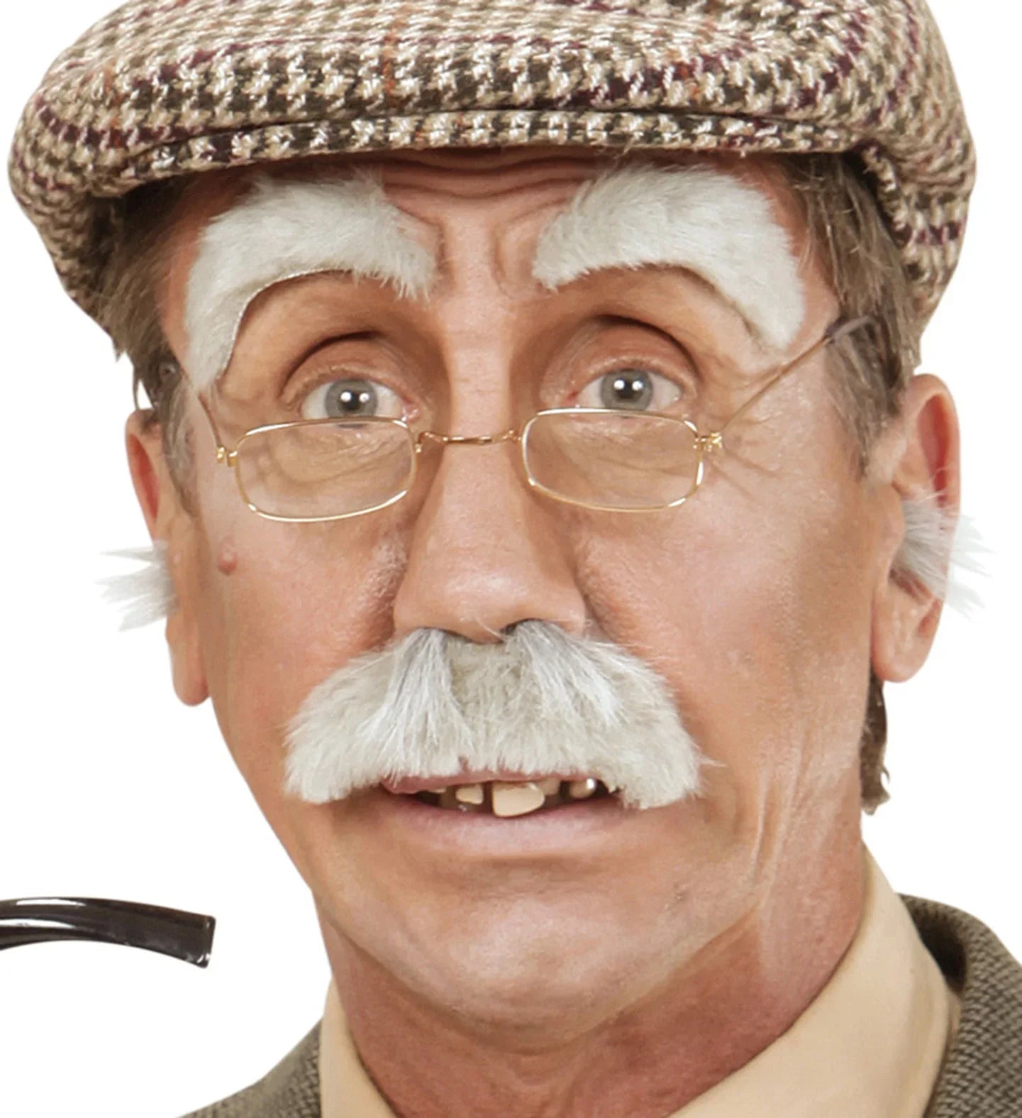 Kit de Abuelo con Bigote Blanco y Cejas Abuelas y Ancianos Widmann