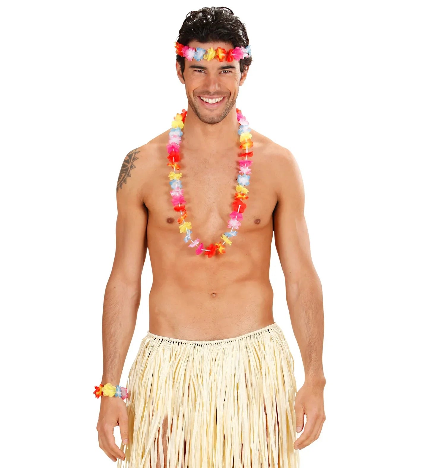 Kit Hawaiano con Flores Multicolor Complementos Hawaianos Widmann