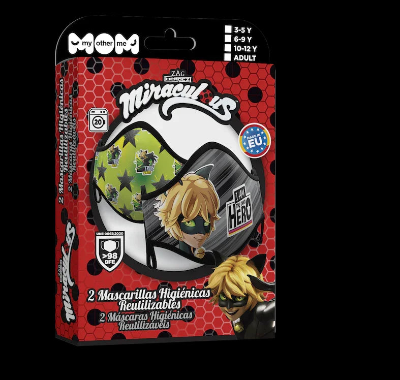 Mascarilla de Cat Noir Infantil LadyBug y CatNoir Viving