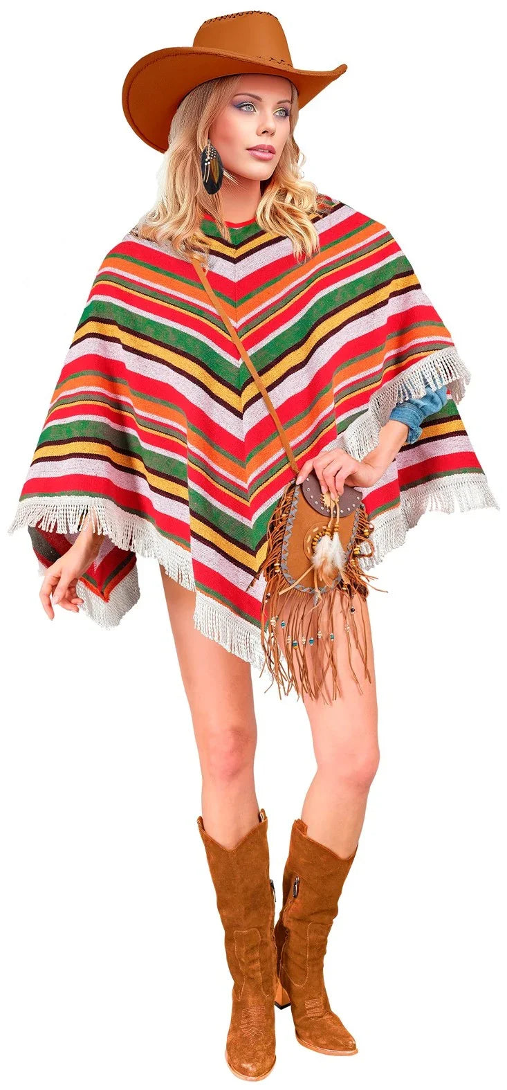Poncho Mexicano Colorido para Adulto Mexicanos Widmann