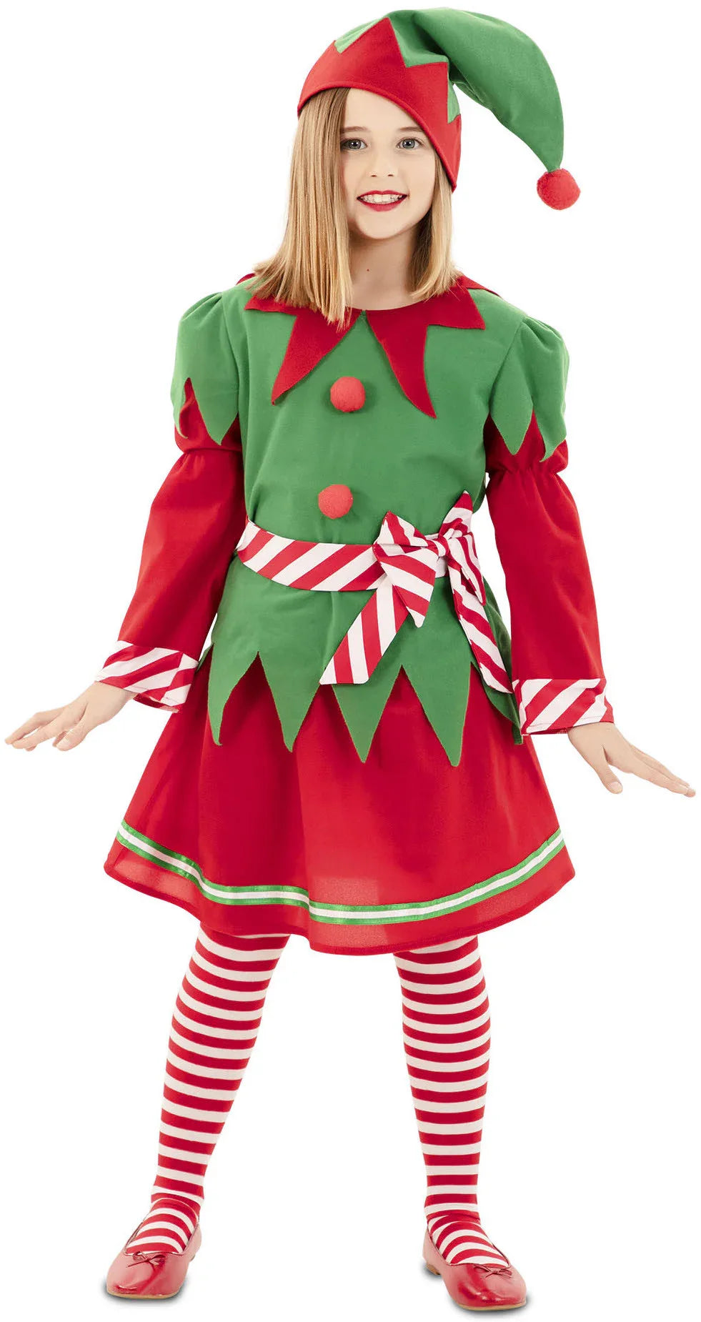 Disfraz de Elfa de Navidad para Niña Elfos Navideños EuroCarnavales