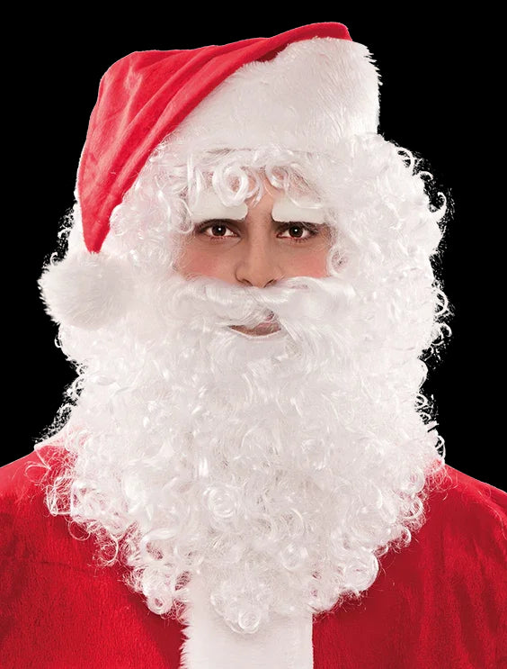 Peluca de Santa Claus con Barba y Cejas Papa Noel y Mama Noel EuroCarnavales