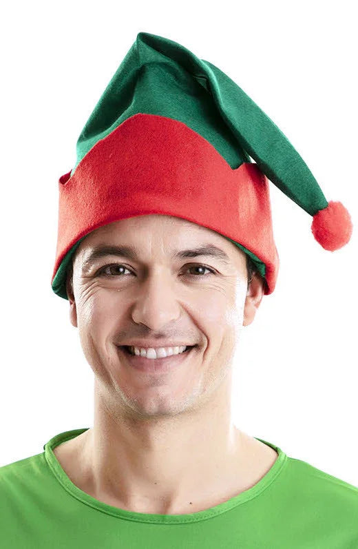 Gorro de Elfo de Navidad Verde y Rojo Elfos Navideños EuroCarnavales