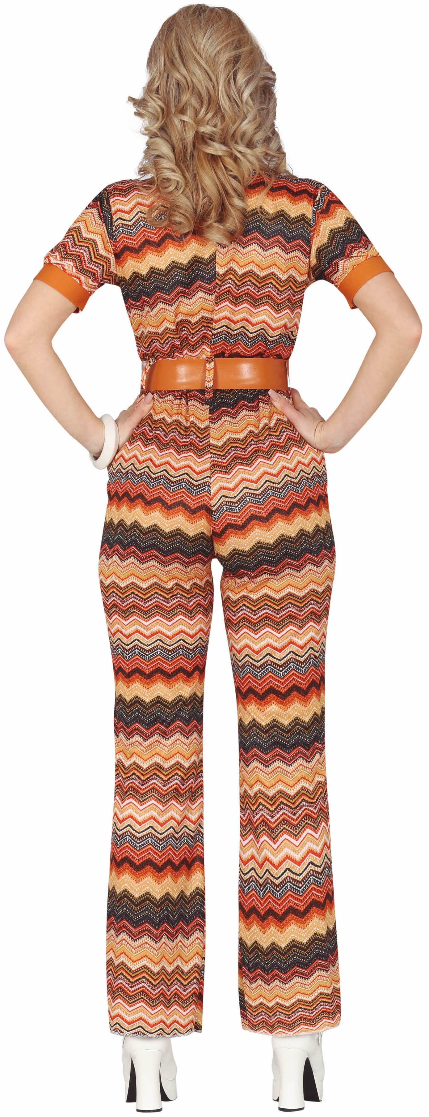 Disfraz Años 70 Marrón Estampado para Mujer Años 70 Guirca