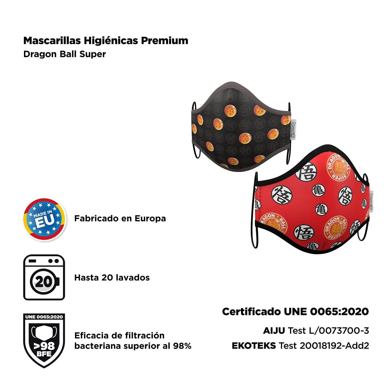 Mascarilla de Dragon Ball Roja y Negra Infantil Dragon Ball Viving