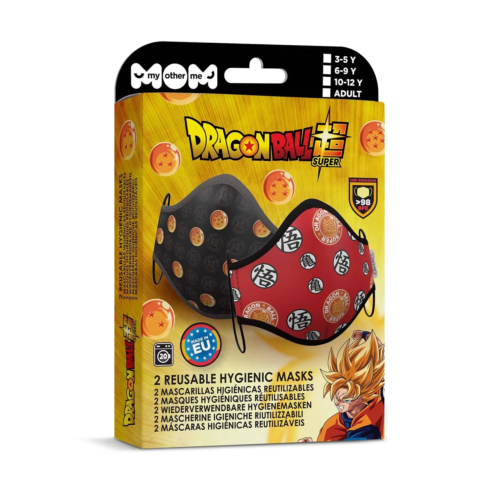 Mascarilla de Dragon Ball Roja y Negra Infantil Dragon Ball Viving