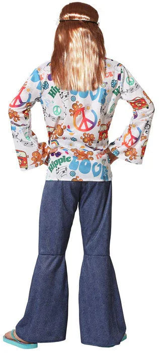 Disfraz de Hippie Jeans Estampado para Niño Hippies Infantiles Atosa
