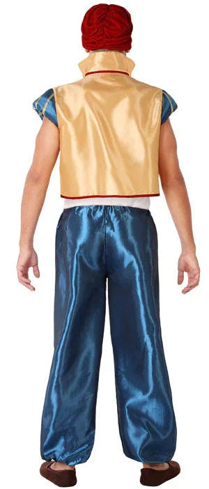 Disfraz de Árabe Dorado y Azul para Hombre Árabe Atosa