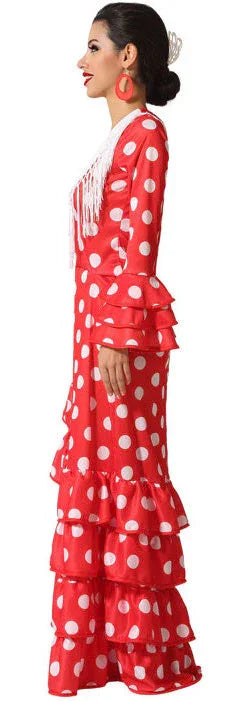 Disfraz de Flamenca Rojo para Adulto Sevillanas Atosa