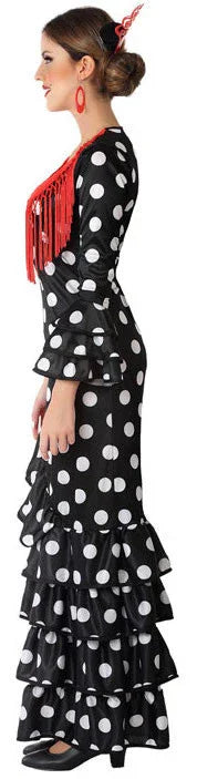 Disfraz de Flamenca Negro para Adulto Sevillanas Atosa