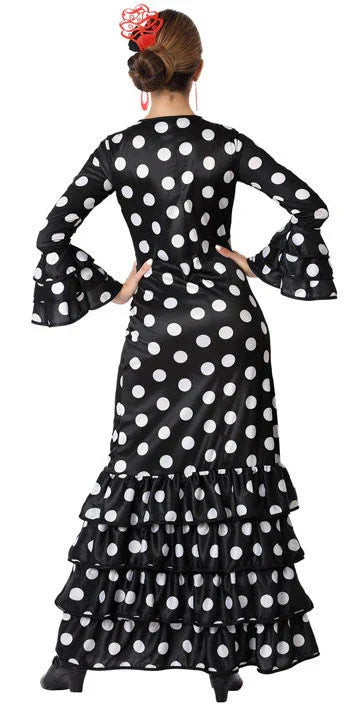 Disfraz de Flamenca Negro para Adulto Sevillanas Atosa