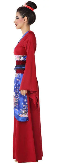 Disfraz de Geisha Granate y Azul para Mujer Geishas Atosa