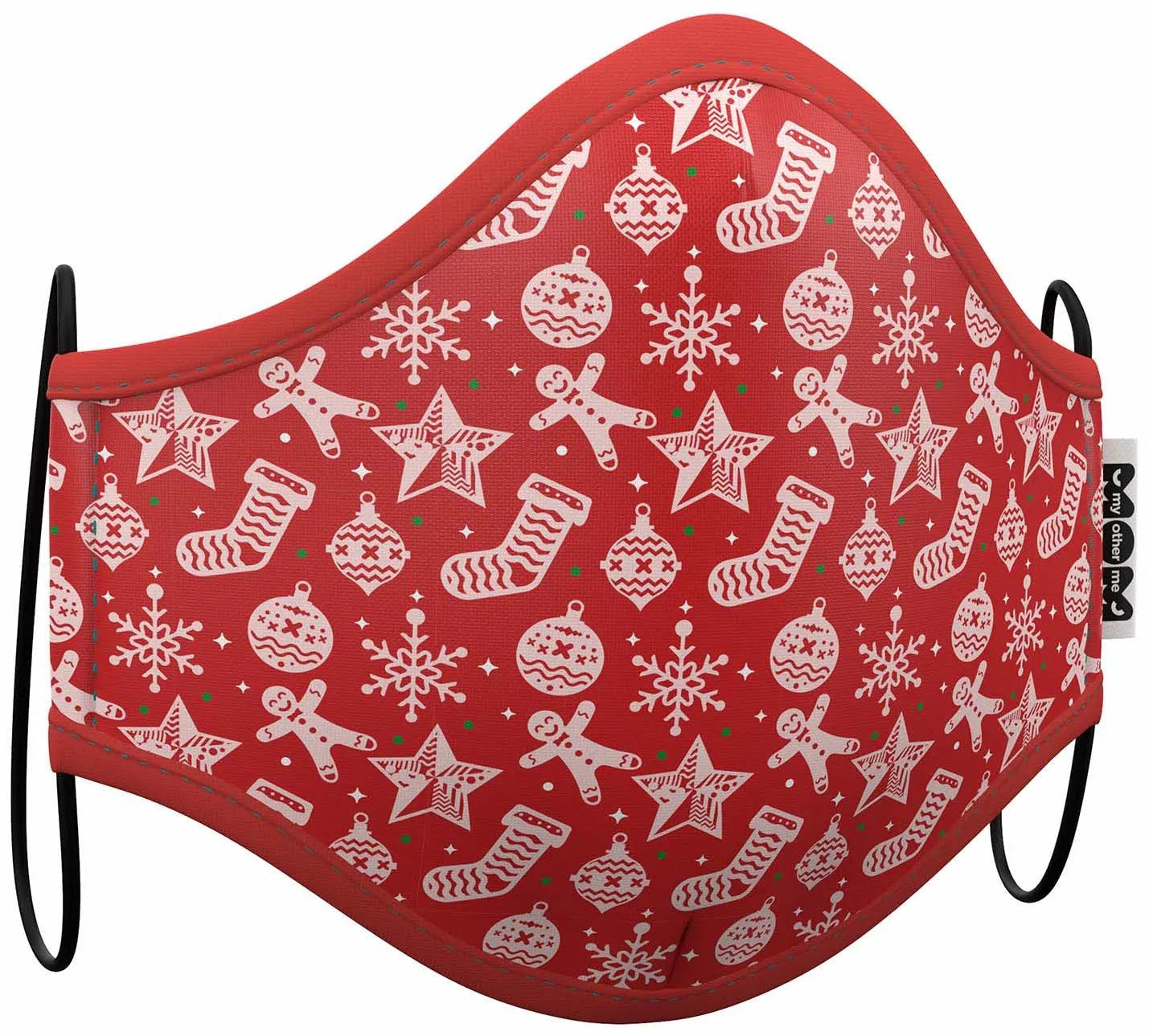 Mascarilla Roja Estampado Navidad Infantil Mascarillas Navideñas Viving