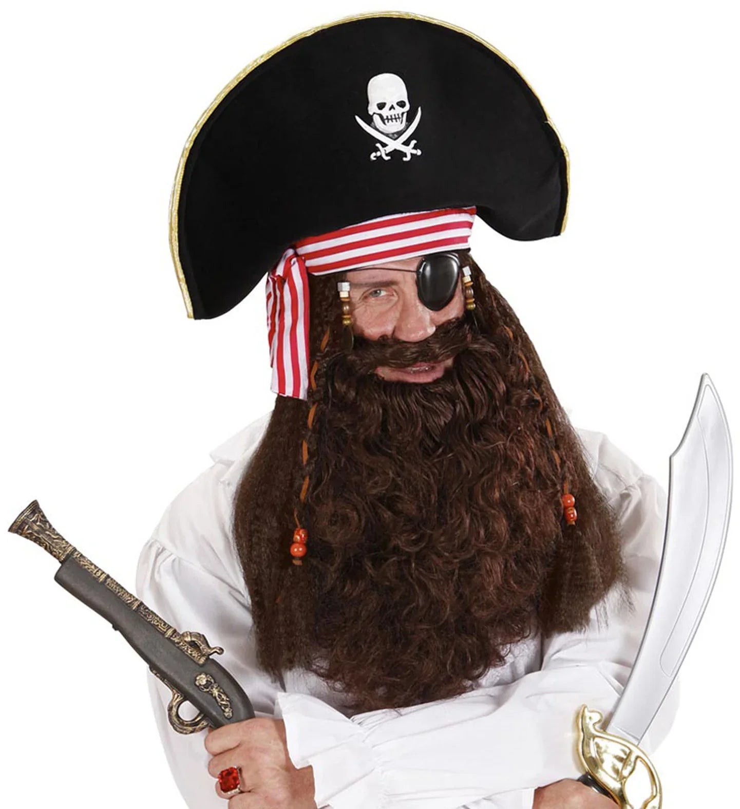 Barba Castaña Larga Ondulada Barbas y Bigotes Widmann