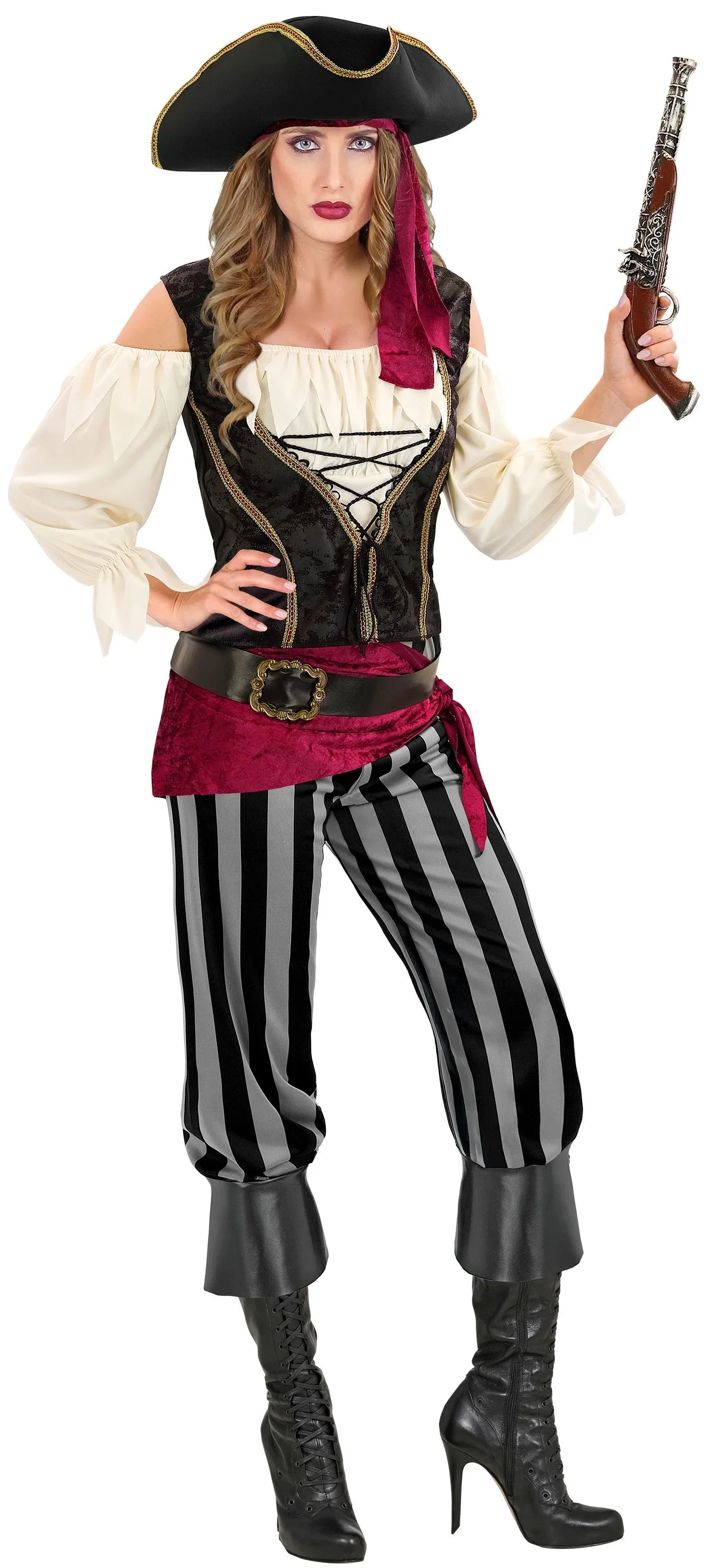 Disfraz de Capitana Pirata con Sombrero para Mujer Piratas Widmann