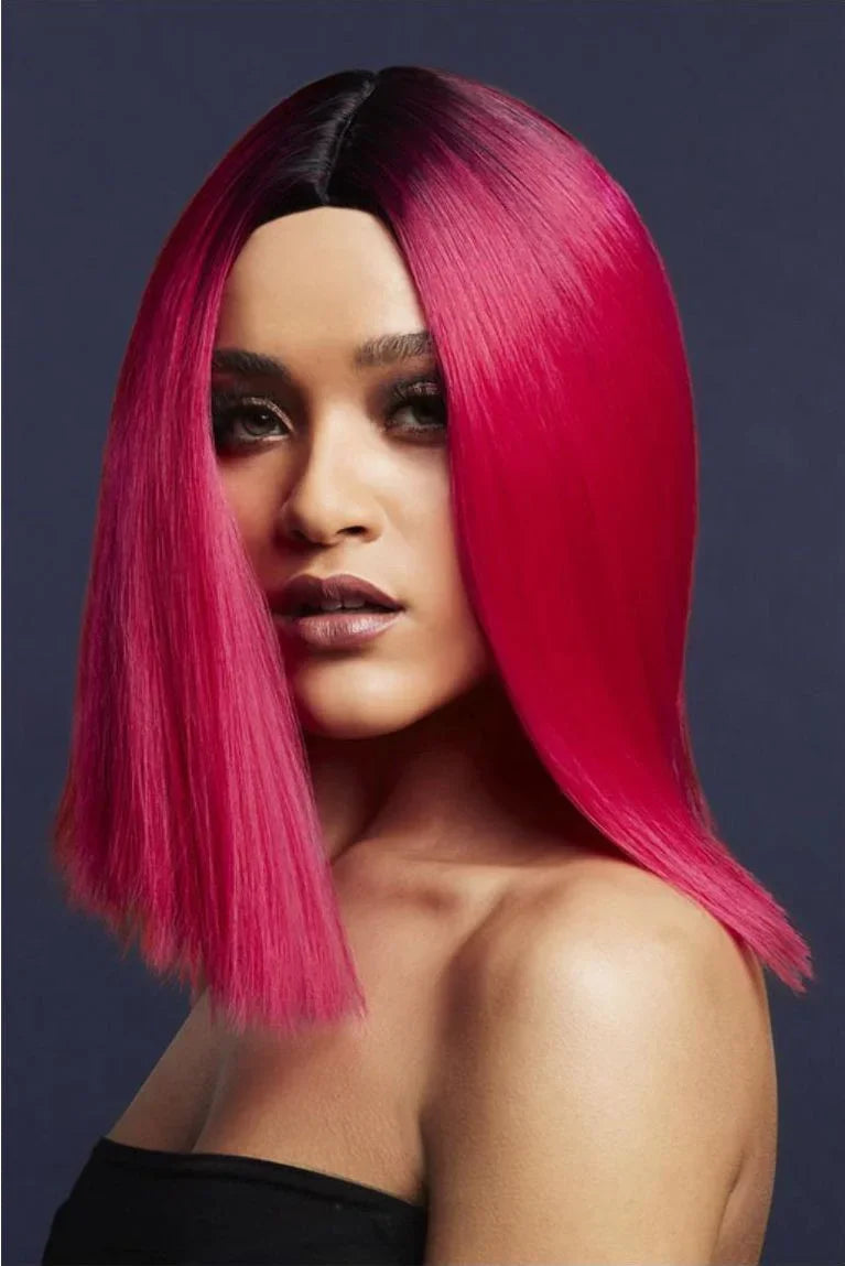Peluca Roja Lisa con Raíces Negras Premium Pelucas Rojas Smiffys