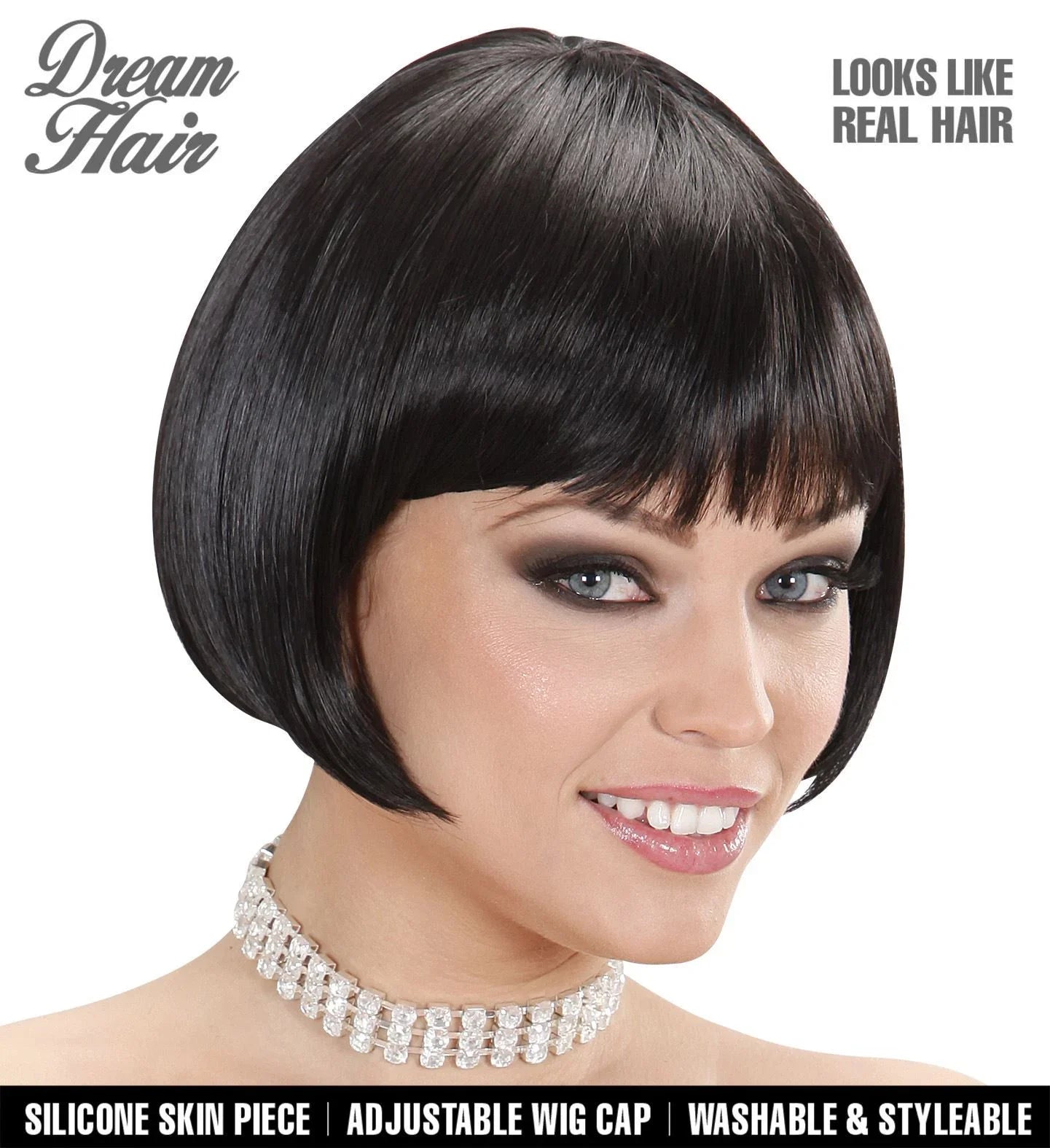 Peluca Morena Corta de Lujo COMPLEMENTOS Widmann