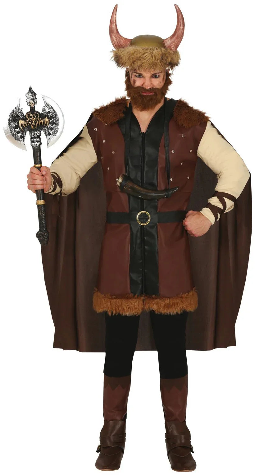 Disfraz de Vikingo Bárbaro Marrón para Hombre Vikingo Guirca