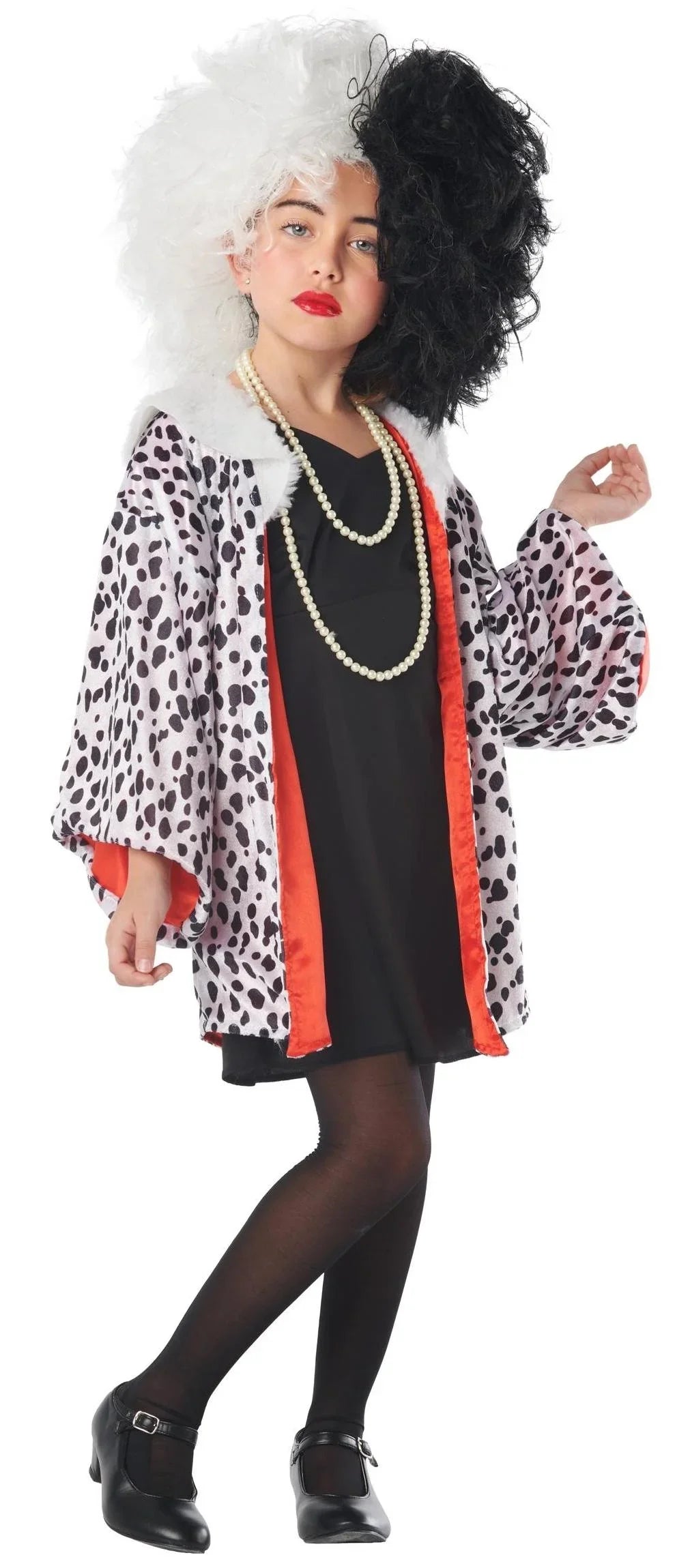 Disfraz de Cruella de Vil con Abrigo Infantil Cruella de Vil Kimokawaii