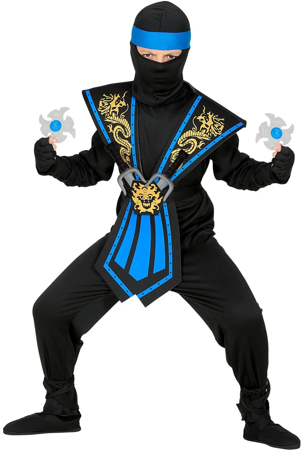 Disfraz de Ninja Azul con Accesorios Infantil Ninjas Widmann