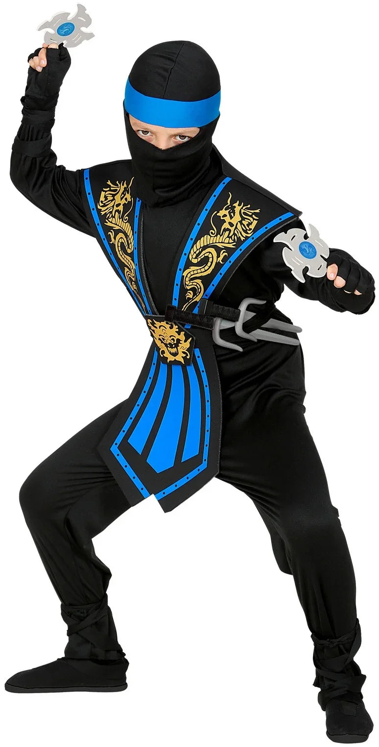 Disfraz de Ninja Azul con Accesorios Infantil Ninjas Widmann
