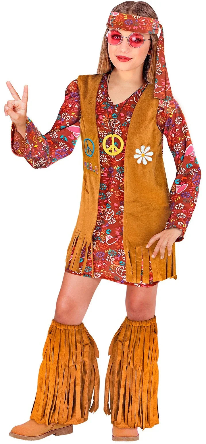 Disfraz de Hippie Vintage para Niña Hippies Infantiles Widmann