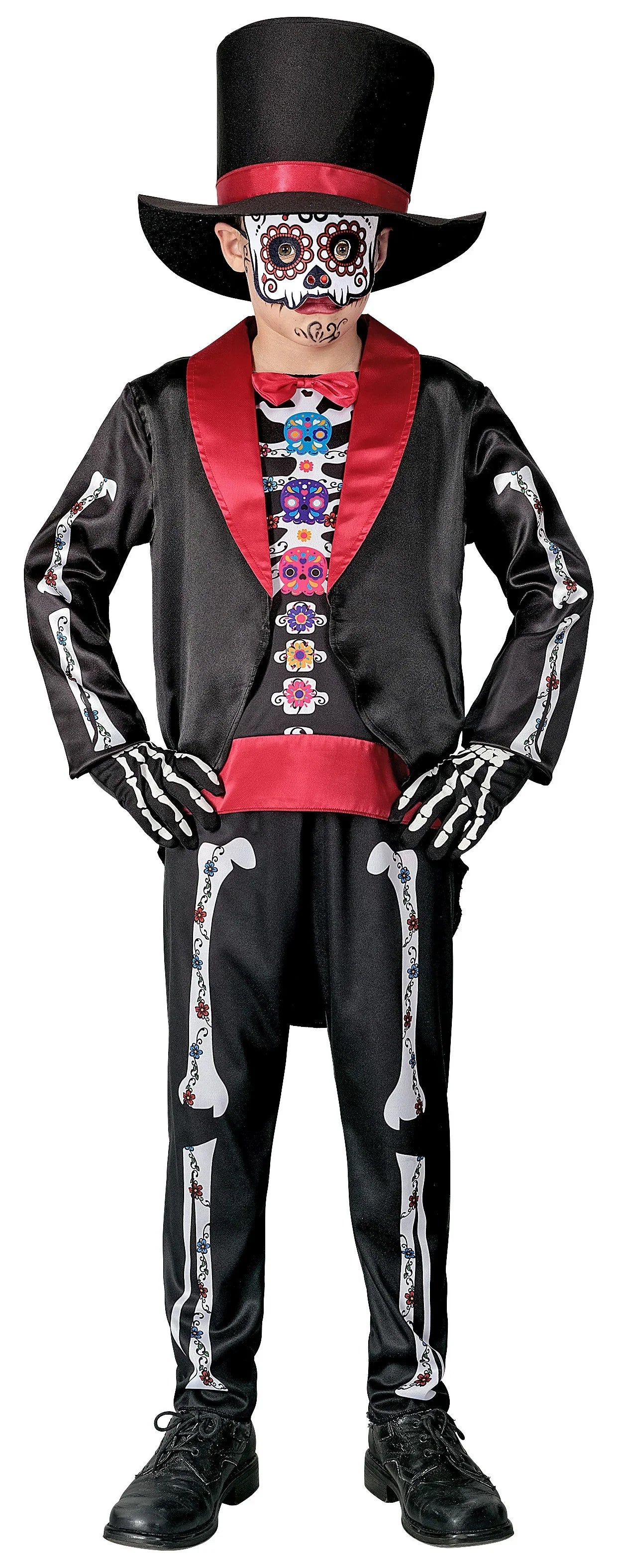 Disfraz de Catrín Mexicano con Máscara para Niño Catrina Widmann