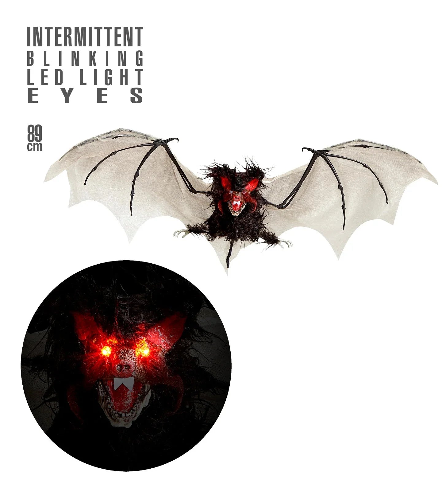 Murciélago de Decoración con Luces en los Ojos Decoración Halloween Widmann