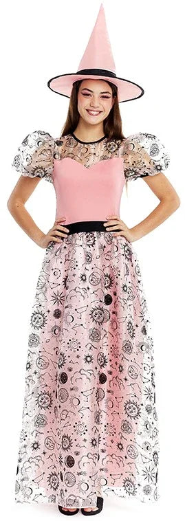 Disfraz de Bruja Bondadosa Rosa para Mujer Brujas Partilandia