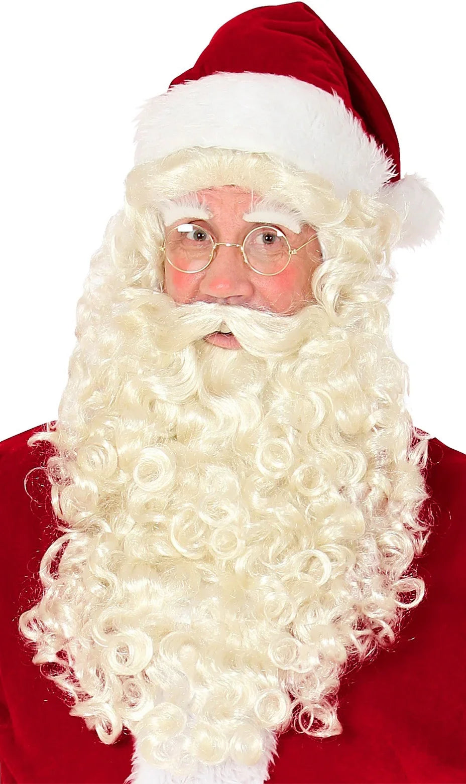 Peluca con Barba, Bigote y Cejas Blanco Natural Papa Noel y Mama Noel Widmann