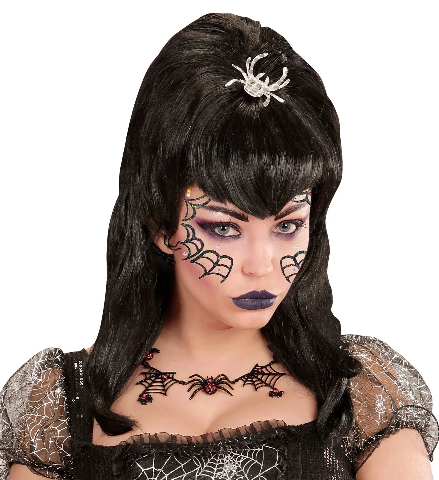 Set de Adhesivos de Tela de Araña con Purpurina Kits de Maquillaje Widmann