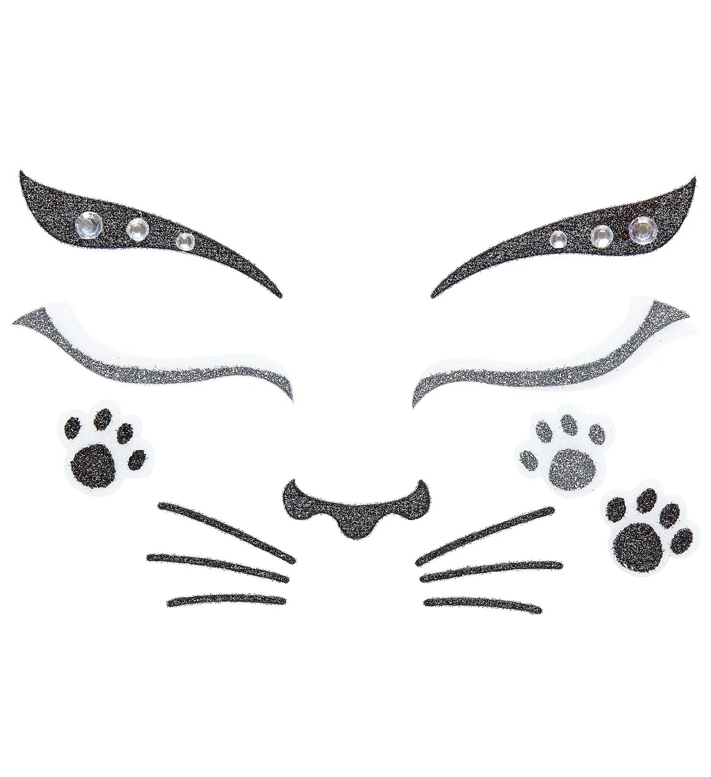 Set de Adhesivos de Gata con Purpurina Kits de Maquillaje Widmann
